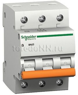 Выключатель автоматический 3Р ВА63 С 10А 4.5KA Schneider Electric Domovoy 11222 11222