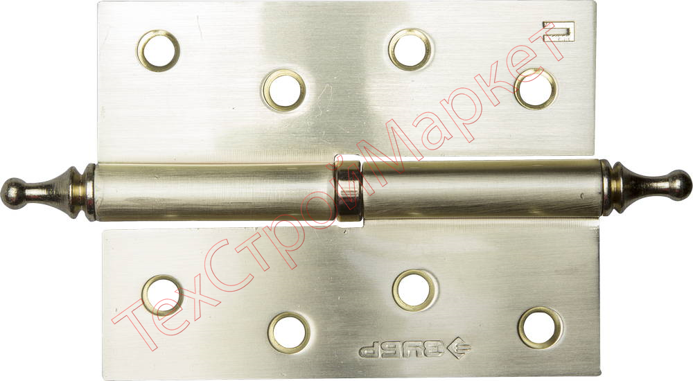 Петля дверная разъемная ЗУБР "ЭКСПЕРТ", 1 подшипник, цвет мат. латунь (SB), правая, с крепежом, 100х75х2,5мм,2шт