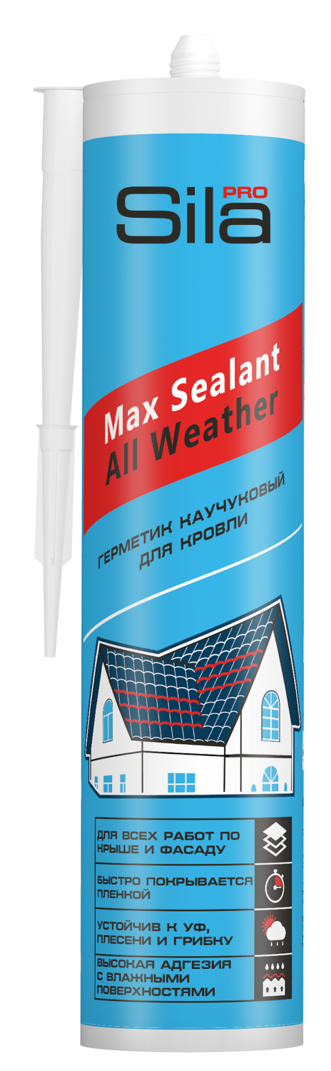 Герметик каучуковый для кровли, черный, PRO Max Sealant ALL Weather, 290 мл Sila
