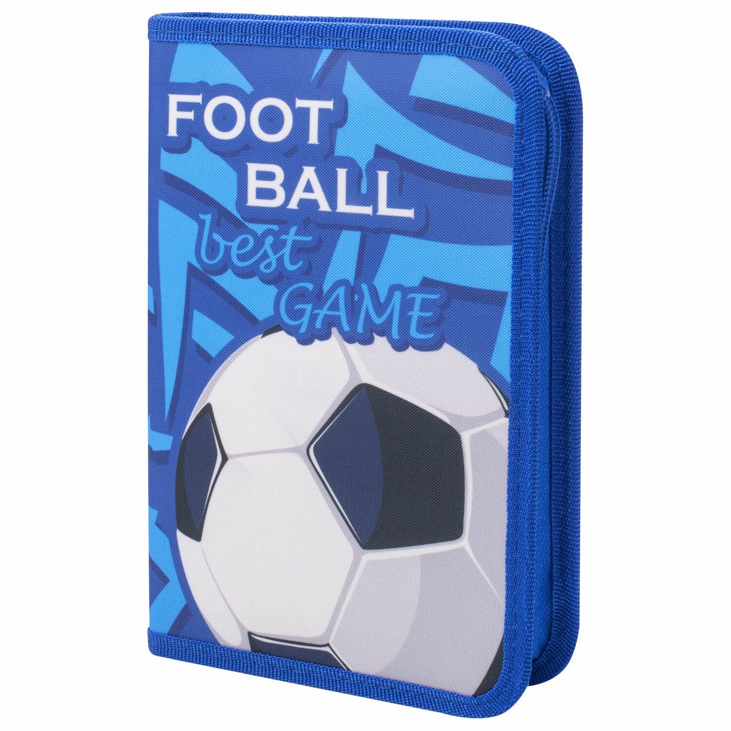 Пенал ПИФАГОР, 1 отделение, 1 откидная планка, ткань, 20х14 см, "Football", 229203