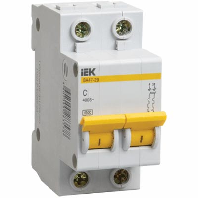 Выключатель автоматический ВА47-29 2P 50А хар-ка С IEK MVA20-2-050-C