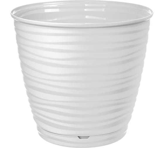 Горшок для цветов "Saffron" D177мм, 2,6л с поддоном (белый)