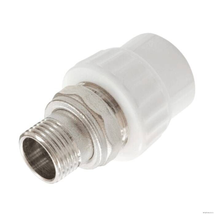 Муфта с американкой для радиатора наружная резьба 25 x 1/2" (100/25) (Valfex) БЕЛАЯ