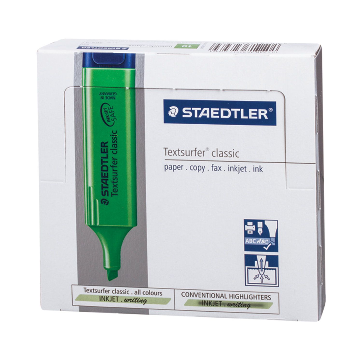 Текстовыделитель STAEDTLER (Германия) "Textsurfer Classic", НЕОНОВЫЙ ЗЕЛЕНЫЙ, линия 1-5 мм, 364-5