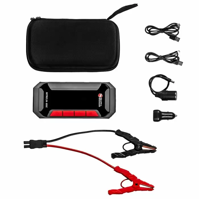 Устройство пусковое Nitro 24 (12В, 24000 мАч, 2000 А, Type-C, USB-A, дисплей, фонарь QUATTRO ELEMENTI