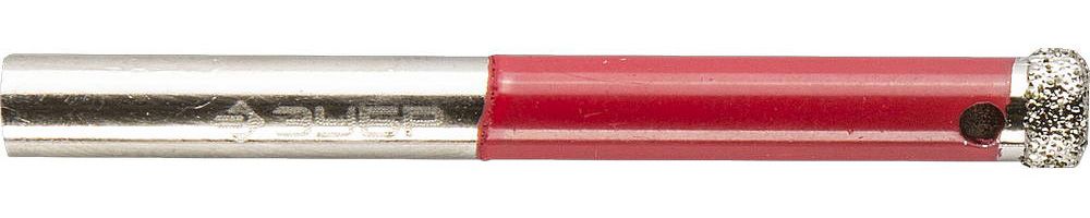 Сверло алмазное трубчатое по кафелю и стеклу, d=4 мм, зерно Р 60, ЗУБР Профессионал 29850-04