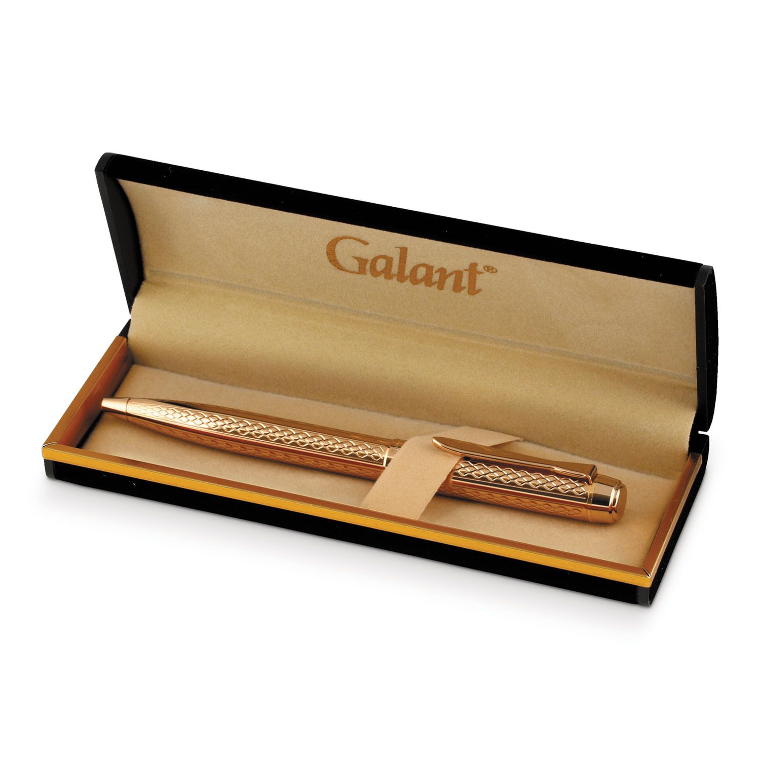 Ручка подарочная шариковая GALANT "Graven Gold", корпус золотистый с гравировкой, золотистые детали, пишущий узел 0,7 мм, синяя, 140466