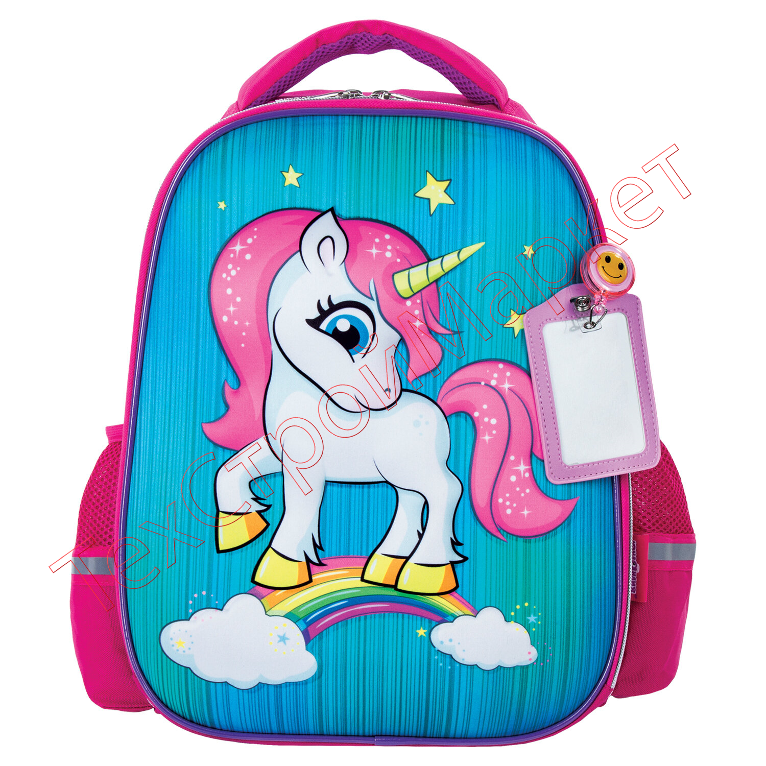 Ранец ЮНЛАНДИЯ LIGHT, 2 отделения, "Neon unicorn", 3D панель, 38х29х16 см, 229916
