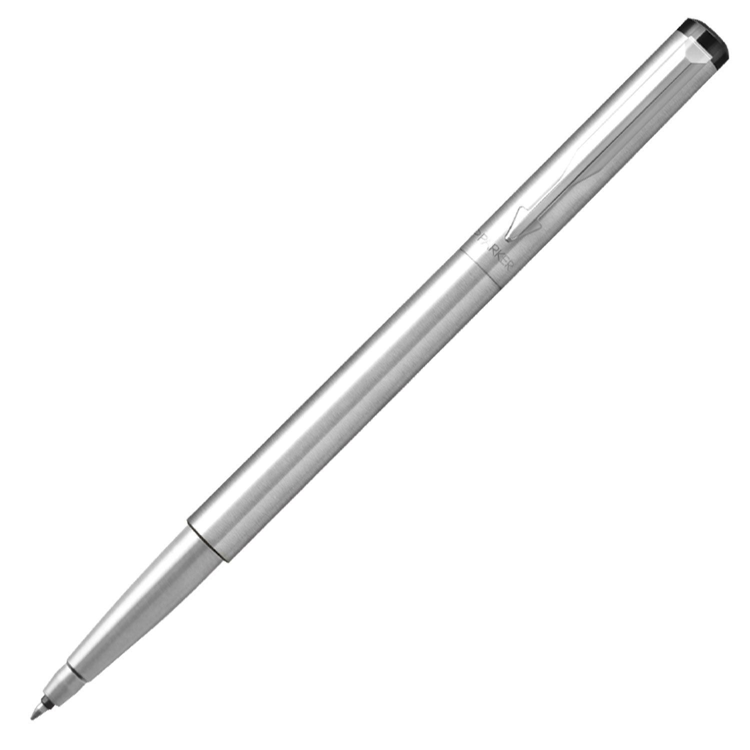 Ручка-роллер PARKER "Vector Stainless Steel CT", корпус серебристый, детали из нержавеющей стали, синяя, 2025444