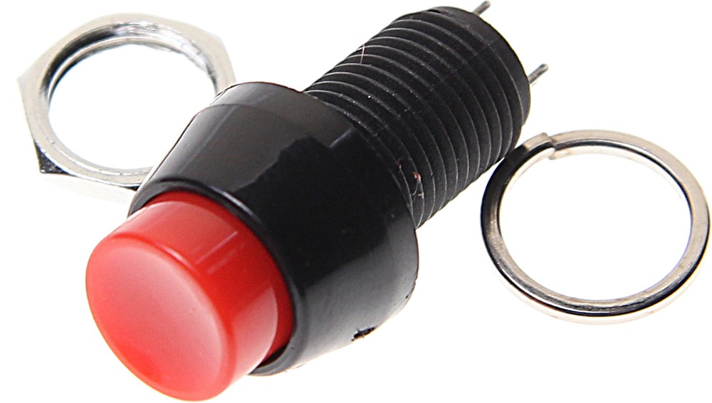 Выключатель-кнопка 250V 1А (2с) ON-OFF красная Micro (PBS-20А) REXANT 36-3070