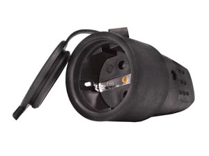 Разъем штепсельный UNIVersal с/з каучук 16А 250В IP44 (еврослот)