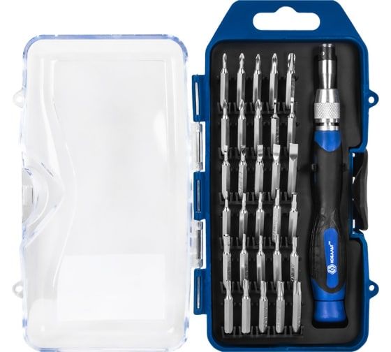 Набор  бит с рукояткой КОБАЛЬТ 32 пр., CR-V (30 бит для точных работ + удл. + отв. рук-а) (915-434)