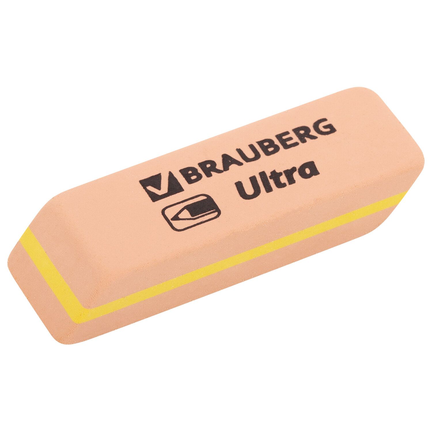 Ластики BRAUBERG "Ultra" НАБОР 6 шт., размер ластика 41х14х8 мм, оранжевые, натуральный каучук, 229601