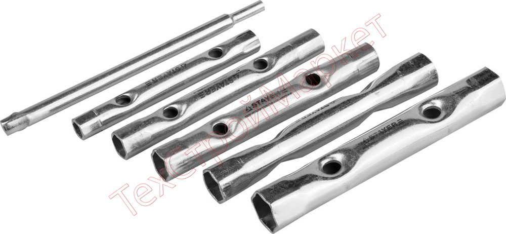 Набор Ключи STAYER трубчатые 8 - 17 мм, 6 предметов