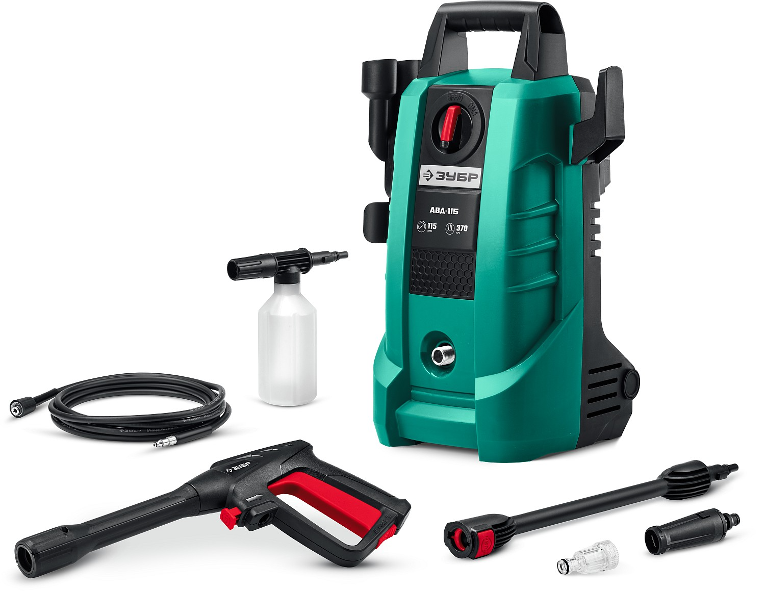 Мойка высокого давления ЗУБР АВД-115, пистолет МИГ-180