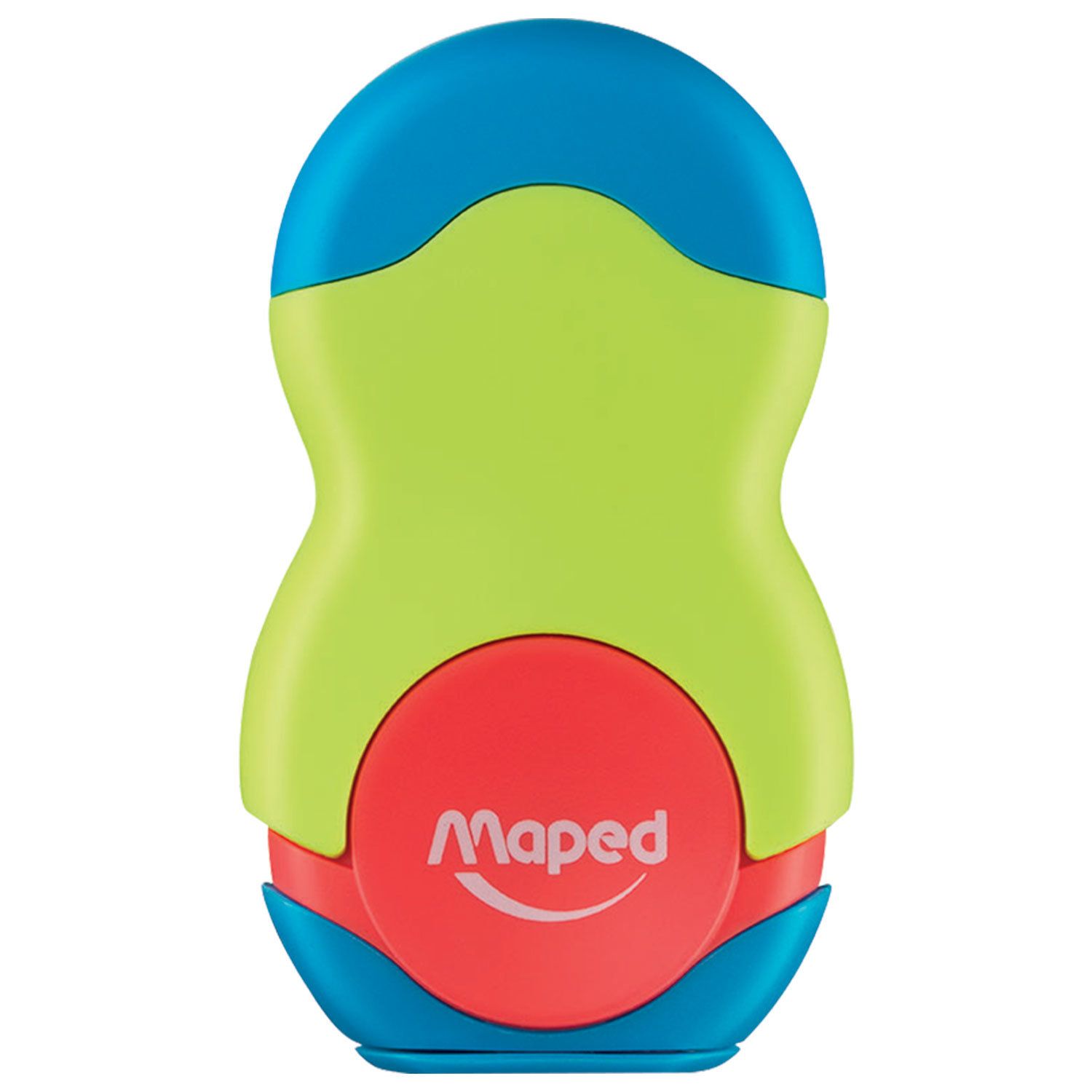 Точилка MAPED "Loopy", с контейнером и стирательной резинкой, корпус цветной ассорти, 049121