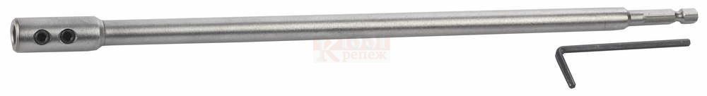 Удлинитель для сверл перовых, с имбусовым ключом, шестигранный хвостовик 1/4", L=300мм, ЗУБР Мастер