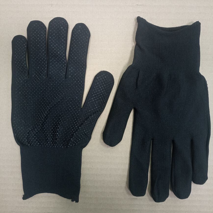 Перчатки нейлоновые с ПВХ размер 9-11 черные