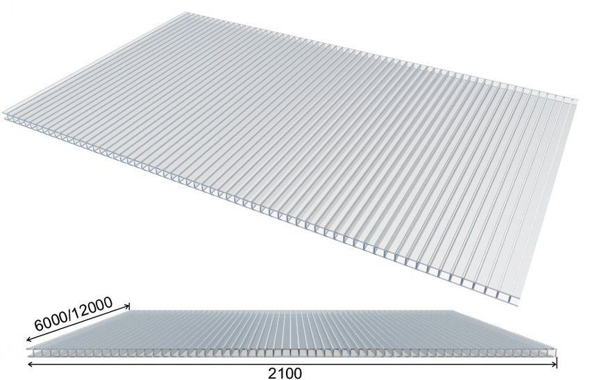 Сотовый поликарбонат POLYPLAST SL 4мм 2100*6000 (лист)