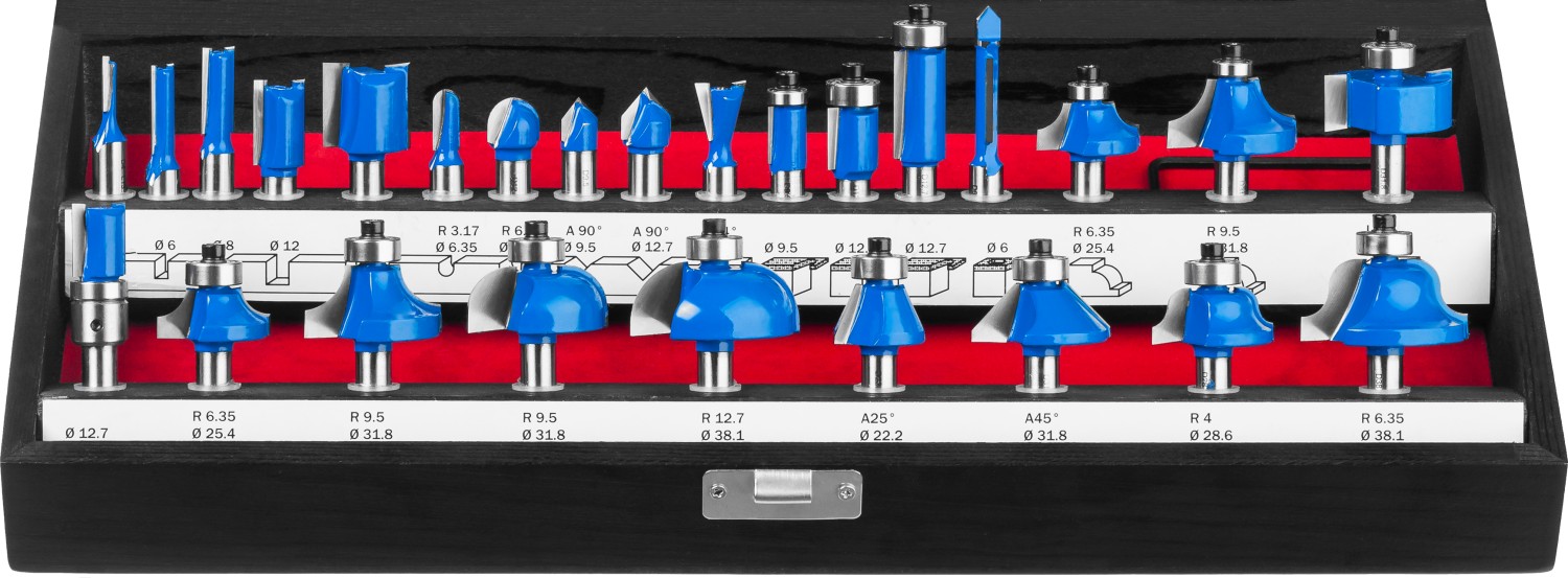 Набор профильных фрез по дереву 26 шт ЗУБР "ПРОФЕССИОНАЛ"
