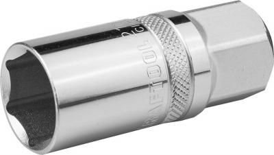 Торцовая головка свечная с магнитом, Cr-V, FLANK, хромосатинированная, 1/2", 21 мм KRAFTOOL "INDUSTRIE QUALITAT"