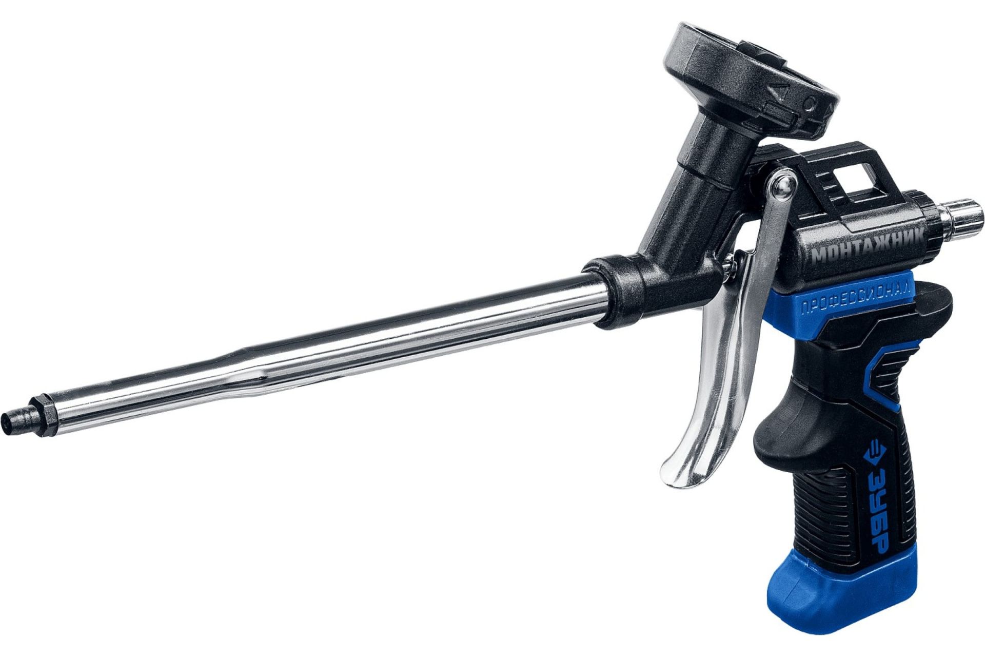 Пистолет для монтажной пены "МОНТАЖНИК", металлический корпус, регулировка подачи пены, ЗУБР 4-06875_z02