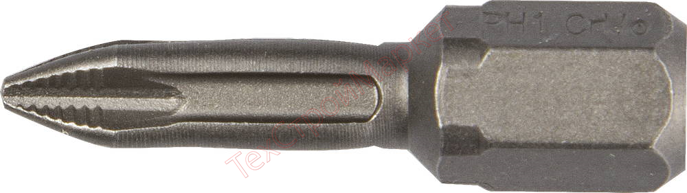 Биты "X-DRIVE" торсионные кованые, обточенные, KRAFTOOL 26121-1-25-2, Cr-Mo сталь, тип хвостовика C 1/4", PH1, 25мм, 2шт