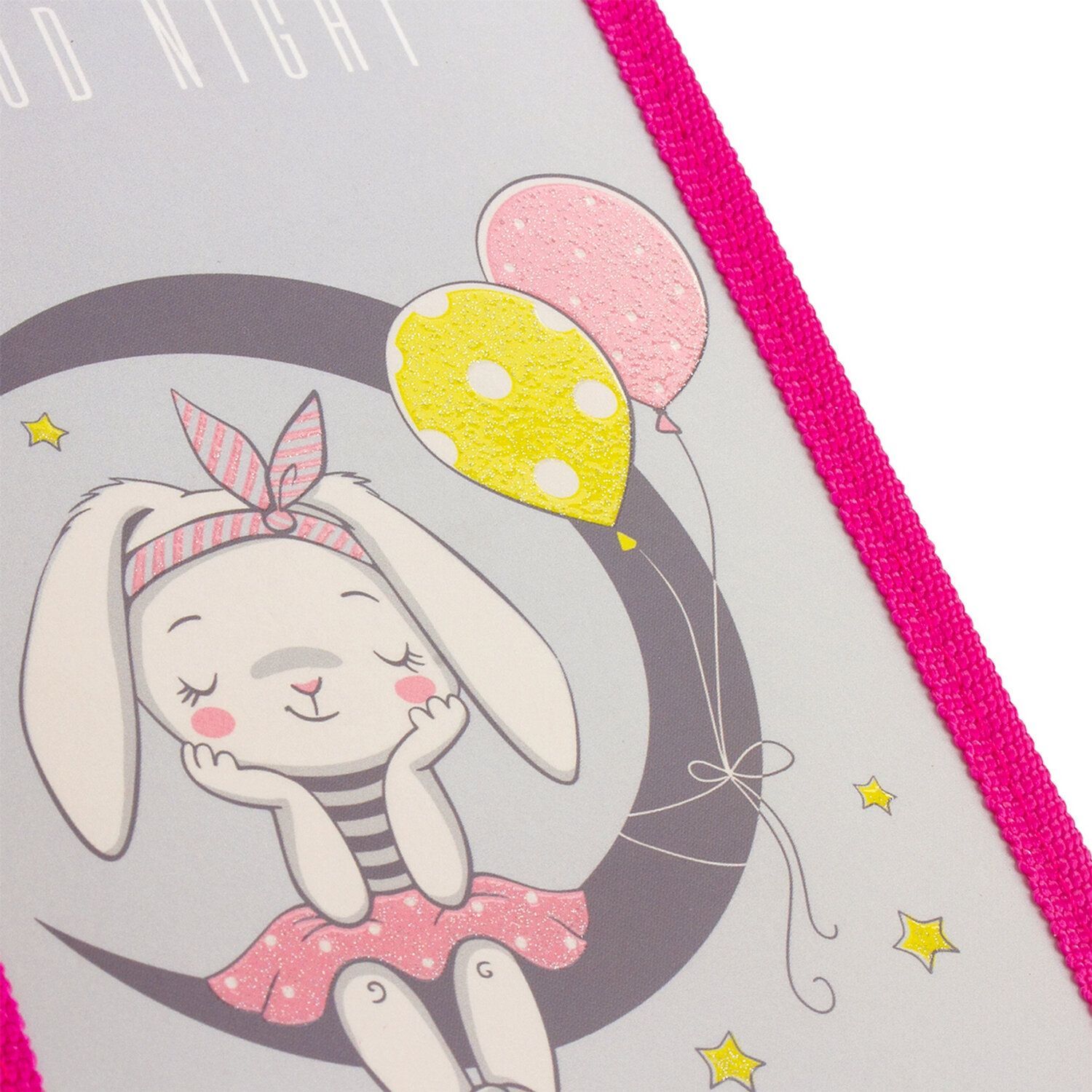 Пенал ПИФАГОР, 2 отделения, ламинированный картон, блестки, 19х11 см, "MOON BUNNY", 229157