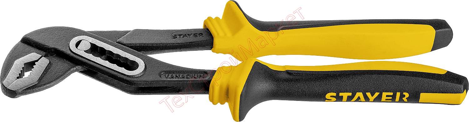 Клещи переставные "Hercules-Х", с двухкомпонентными маслобензостойкими рукоятками, высокомощный коробчатый шарнир, 250мм, STAYER Professional