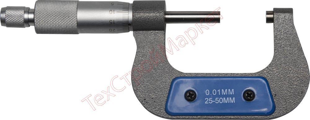Микрометр ЗУБР "ЭКСПЕРТ" гладкий механический, МК 50, диапозон 25-50мм, шаг измерения 0,01мм