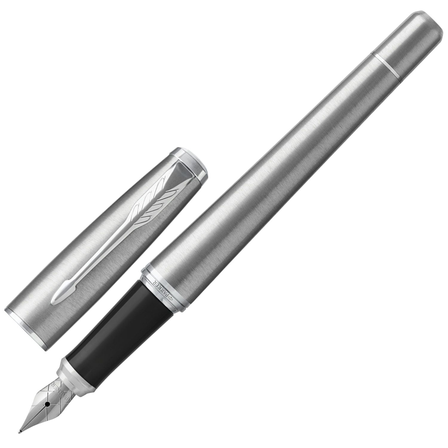 Ручка перьевая PARKER "Urban Core Metro Metallic CT", корпус серебристый, хромированные детали, синяя, 1931597