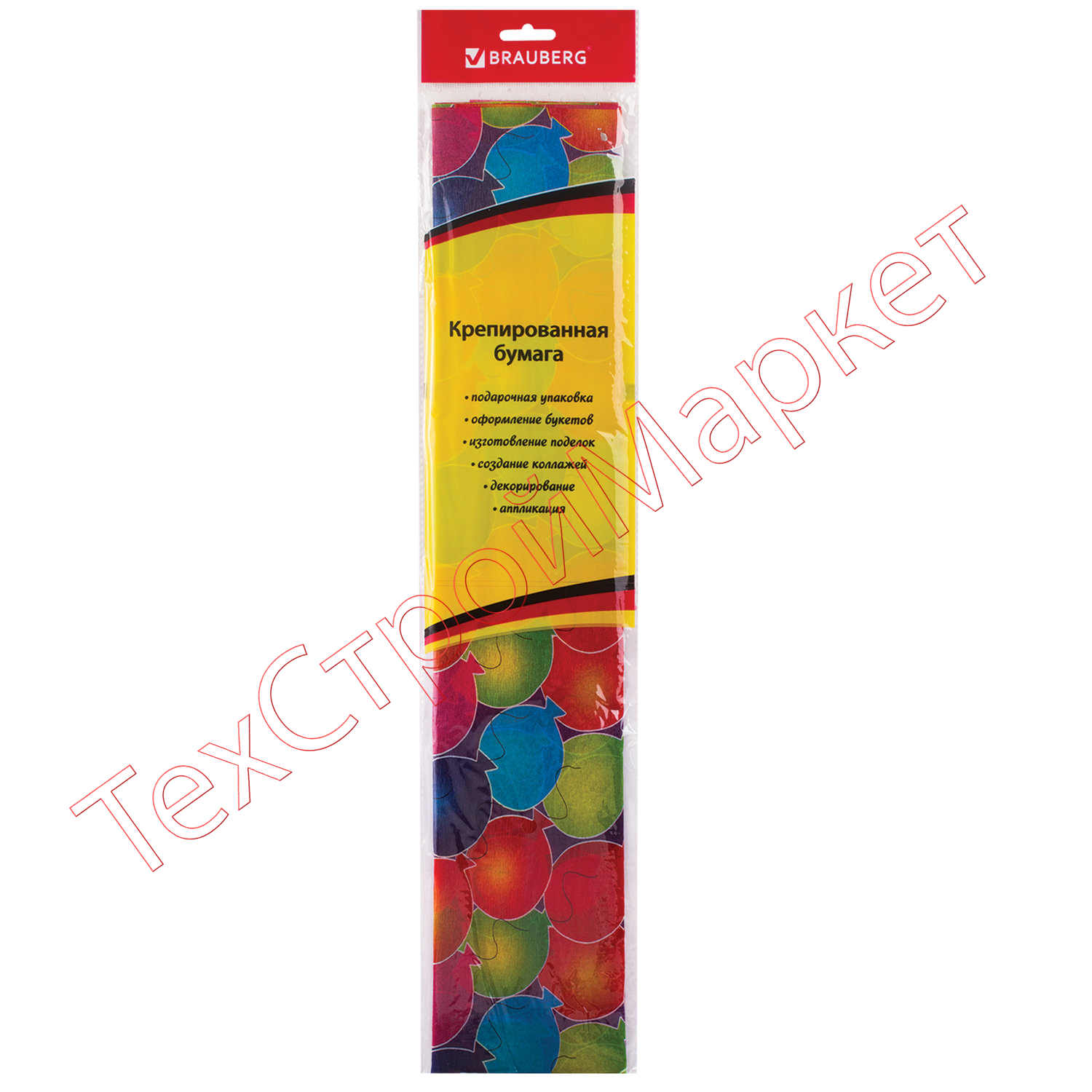 Бумага гофрированная (креповая), ШАРИКИ, 22 г/м2, 50х200 см, европодвес, BRAUBERG, 127939
