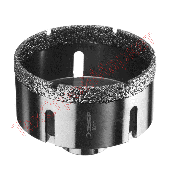 Коронка алмазная универсальная, технология ВВС, d=83 мм, посадка М14, ЗУБР Профессионал 29865-83