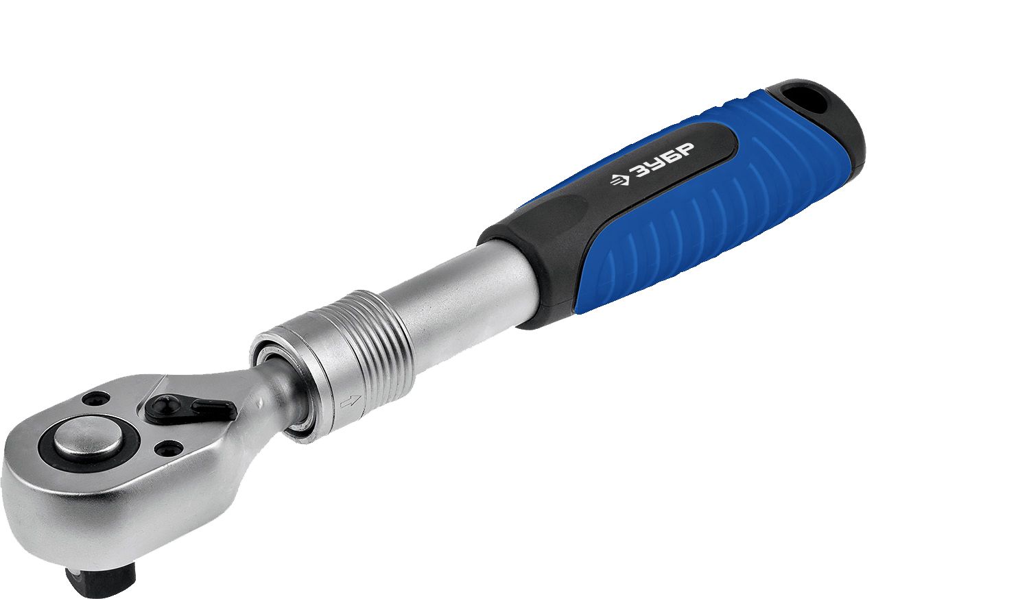 Трещотка для торцовых головок (1/4"), телескопическая, Cr-V, 72 зубца, хроматированное покрытие, быстрый сброс, ЗУБР "ЭКСПЕРТ"