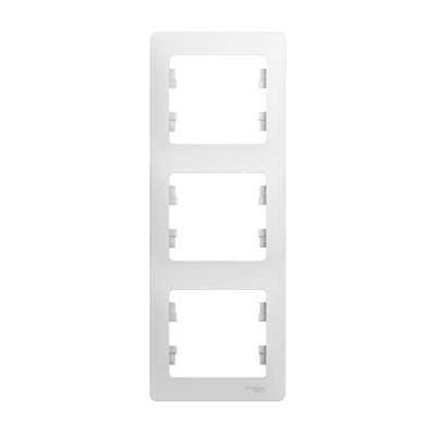 Рамка 3-местная Schneider Electric GLOSSA GSL000107 вертикальная белый