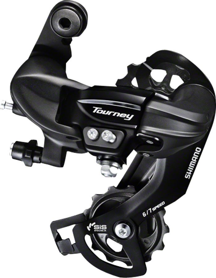 Переключатель задний, Shimano TOURNEY RD-TY300, , 6/7 ск., под петух, подвод - обратный,  черный