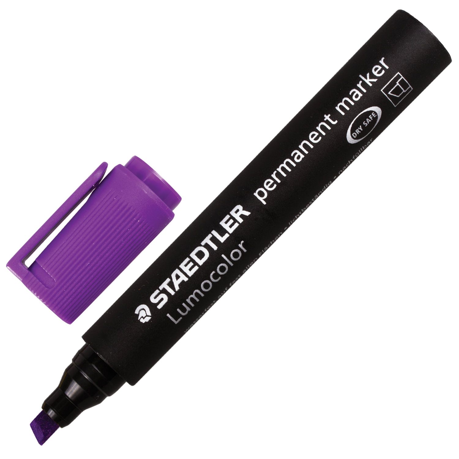 Маркер перманентный (нестираемый) STAEDTLER (Германия) "Lumocolor", ФИОЛЕТОВЫЙ, скошенный наконечник, 2-5 мм, 350-6