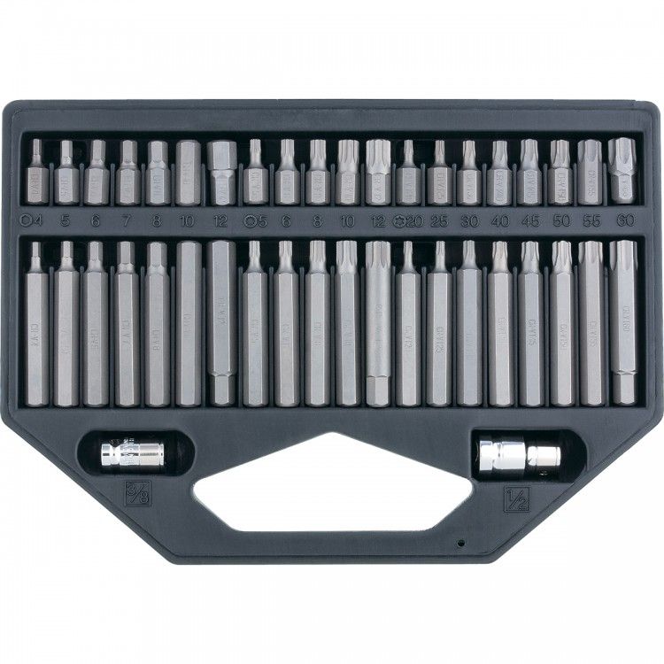 Набор бит Stels HEX, TORX, SPLine, хвостовик-шестигранник 1/2, CrV, 42 шт