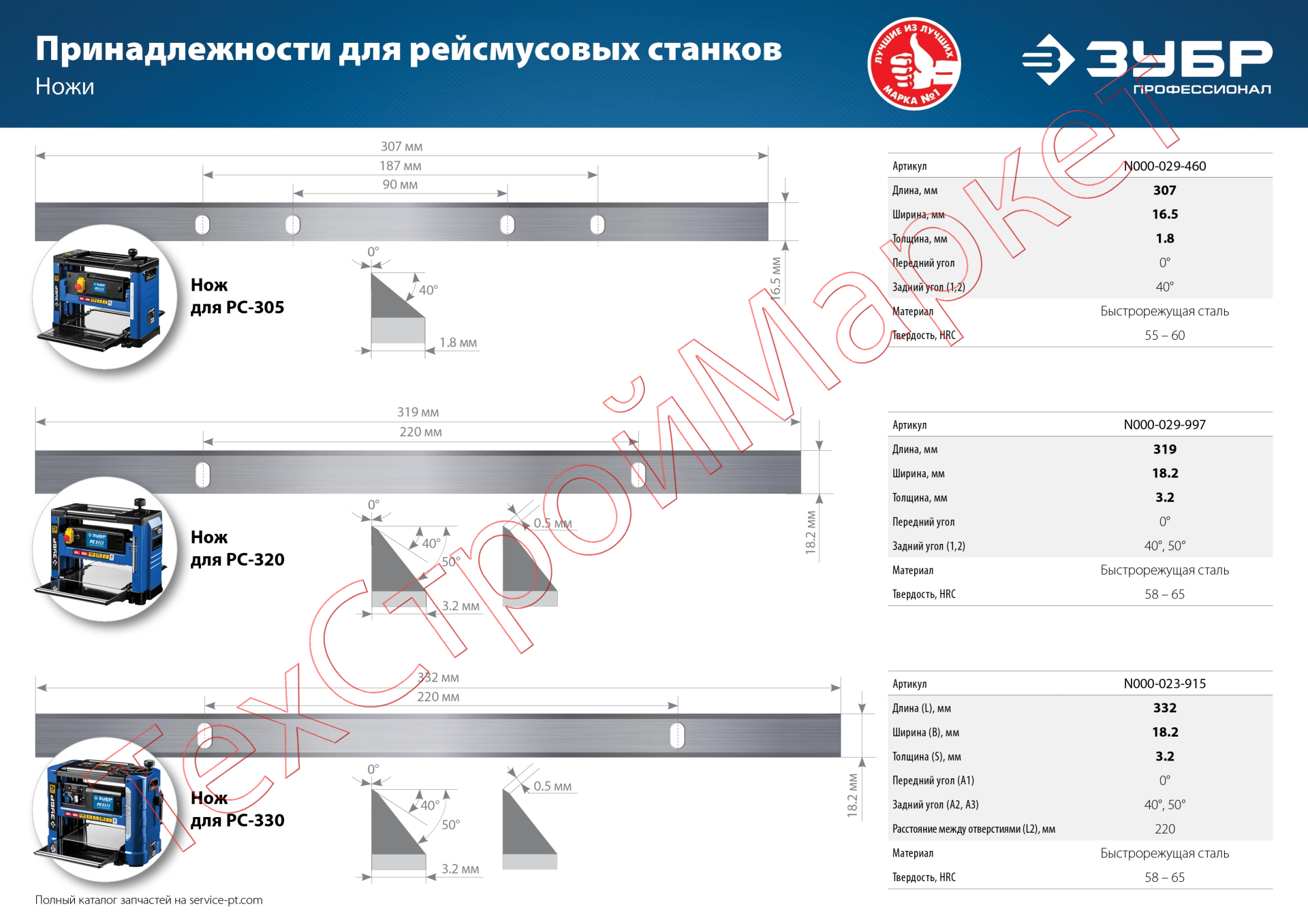 Станок рейсмусовый ЗУБР РС-330