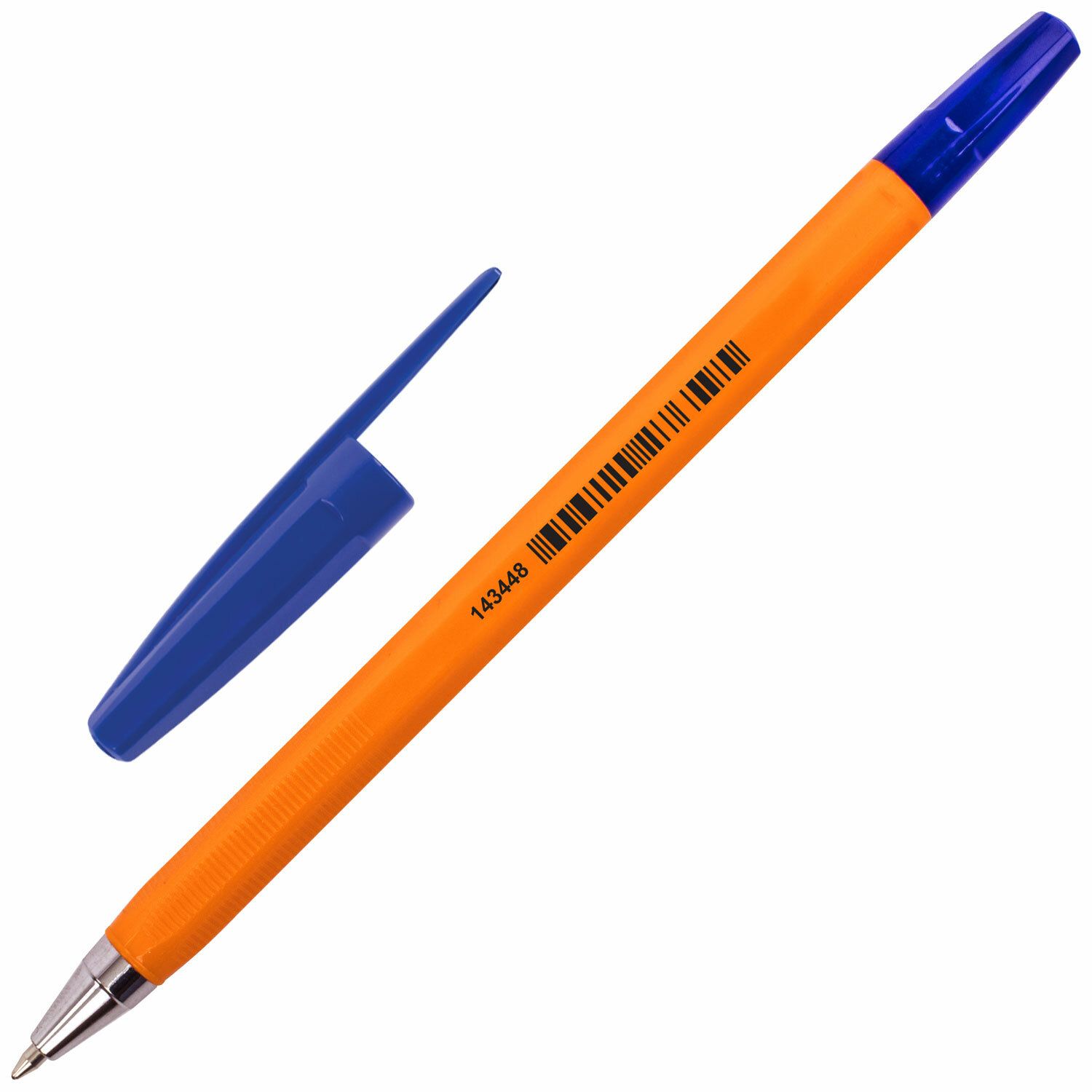 Ручка шариковая BRAUBERG "M-500 ORANGE", СИНЯЯ, корпус оранжевый, узел 0,7 мм, линия письма 0,35 мм, 143448