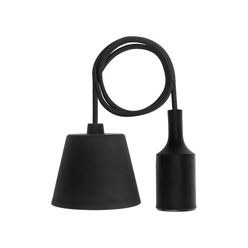 Светильник-Патрон силиконовый со шнуром 1м, черный IN HOME Е27