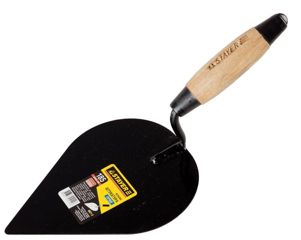 Кельма штукатура STAYER с деревянной усиленной ручкой КШ	