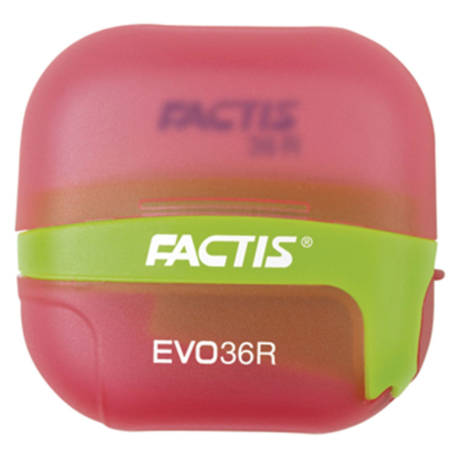 Точилка FACTIS EVO36R (Испания), с контейнером и стирательной резинкой, 50x50x25 мм, ассорти, F4707116