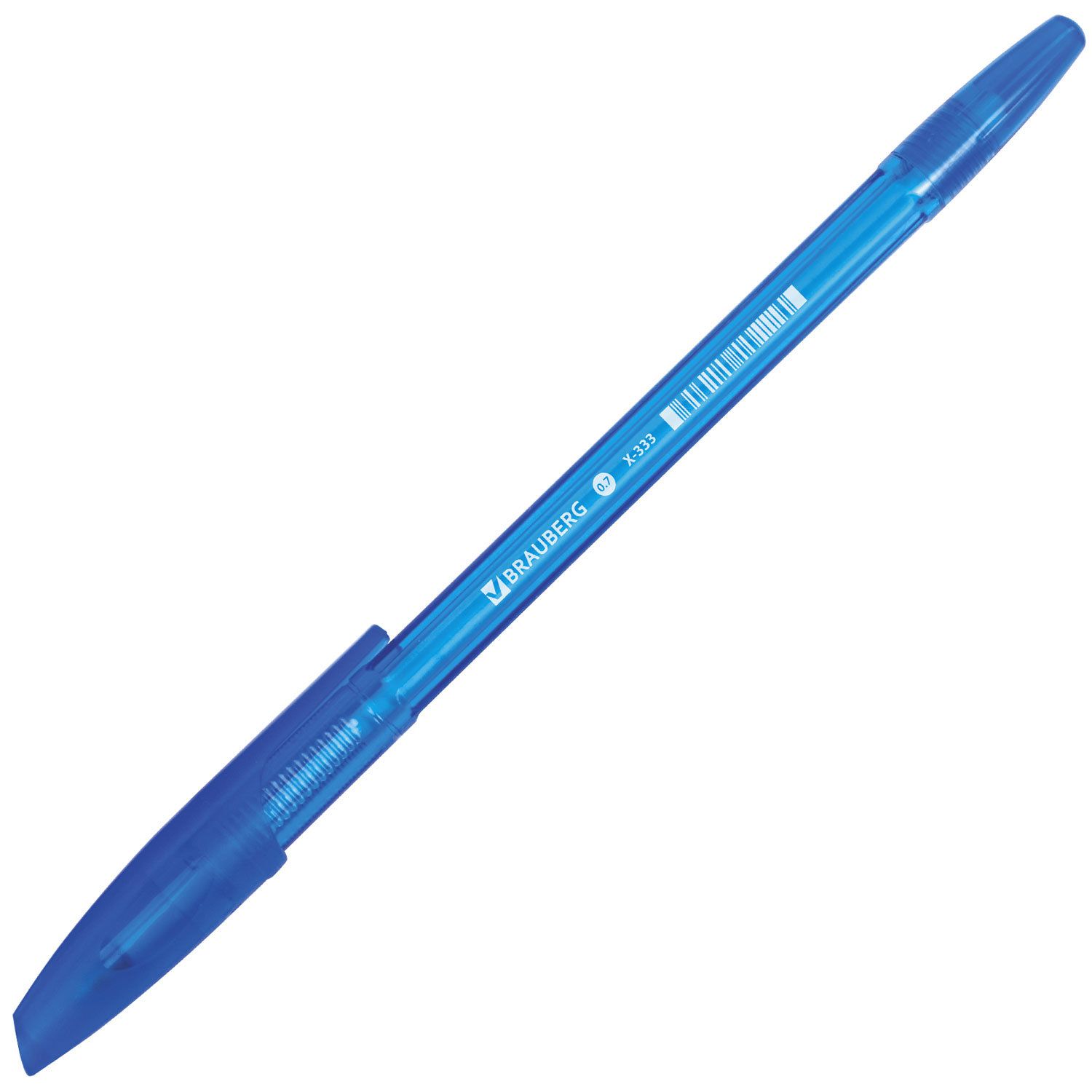 Ручка шариковая BRAUBERG "X-333", СИНЯЯ, корпус тонированный, узел 0,7 мм, линия письма 0,35 мм, 142828