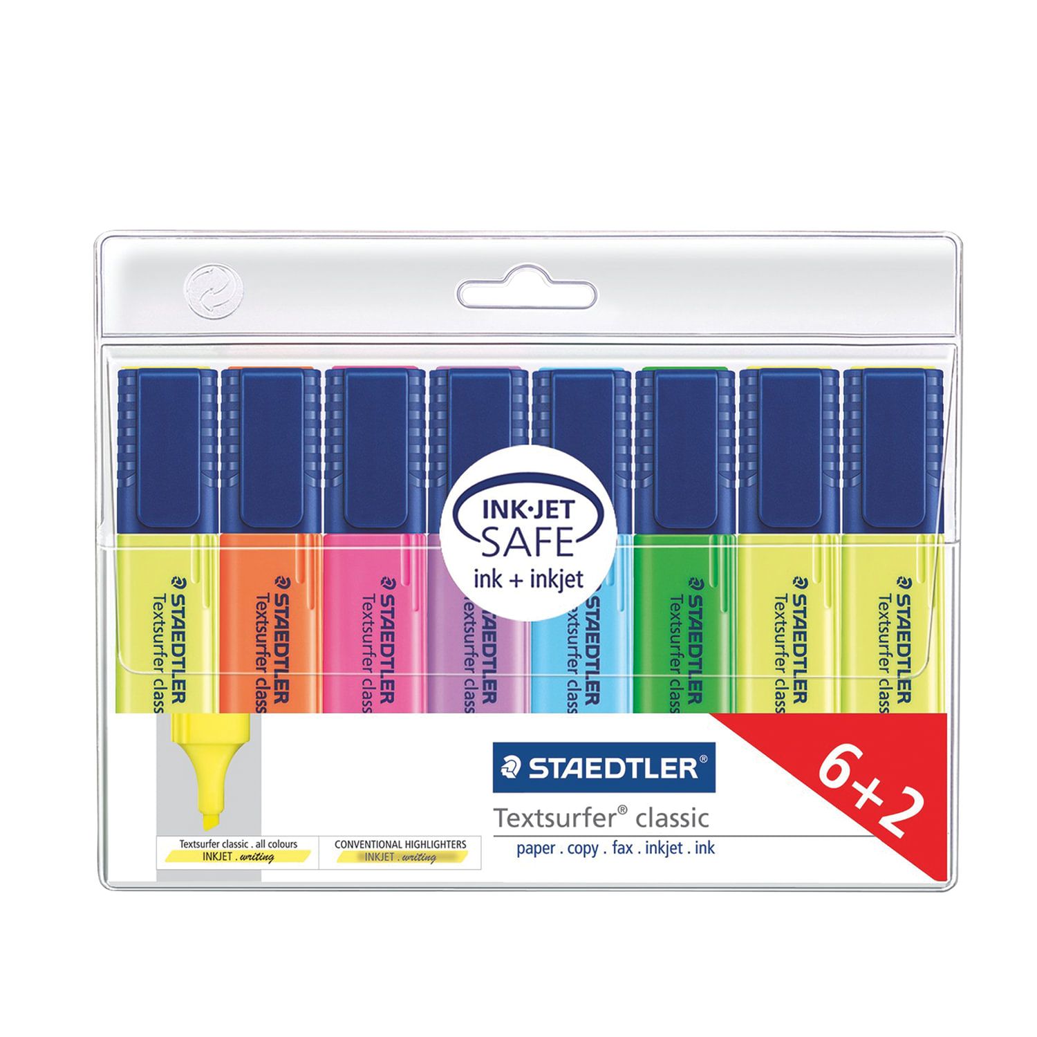 Набор текстовыделителей STAEDTLER 6 шт., 4 АССОРТИ + 2 ЖЕЛТЫХ, "Textsurfer Classic", линия 1-5 мм, 364AWP8, 364 A WP8