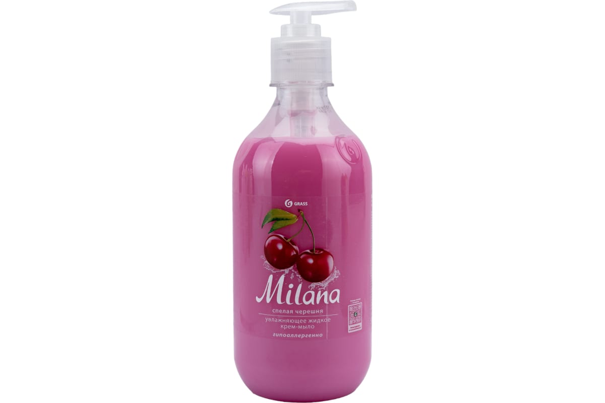 Средство для мытья кожи рук "Milana" спелая черешня с дозатором (флакон 500 мл)
