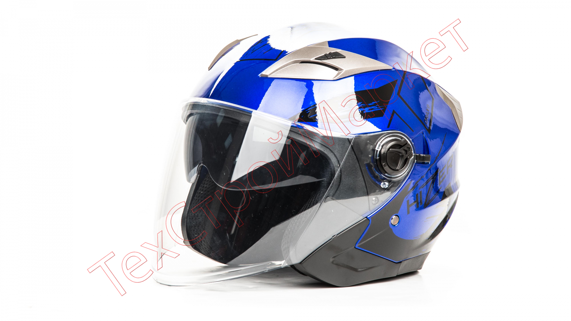 Шлем мото HIZER B208 (M) #3 blue black