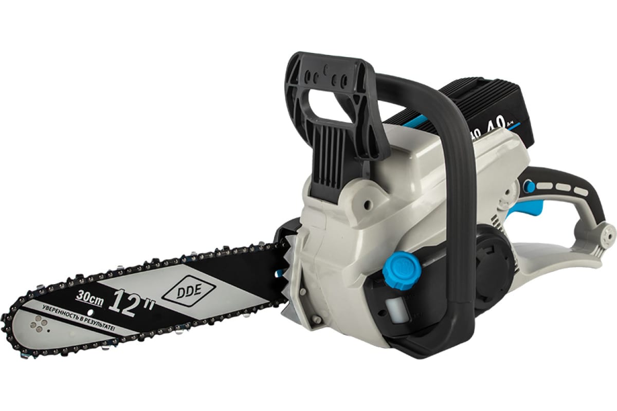 Пила аккумуляторная цепная BlueTech CSB 400-12" (шина 30 см, 3/8"PM-45-1,3, SDS, без ЗУ и АКБ) DDE