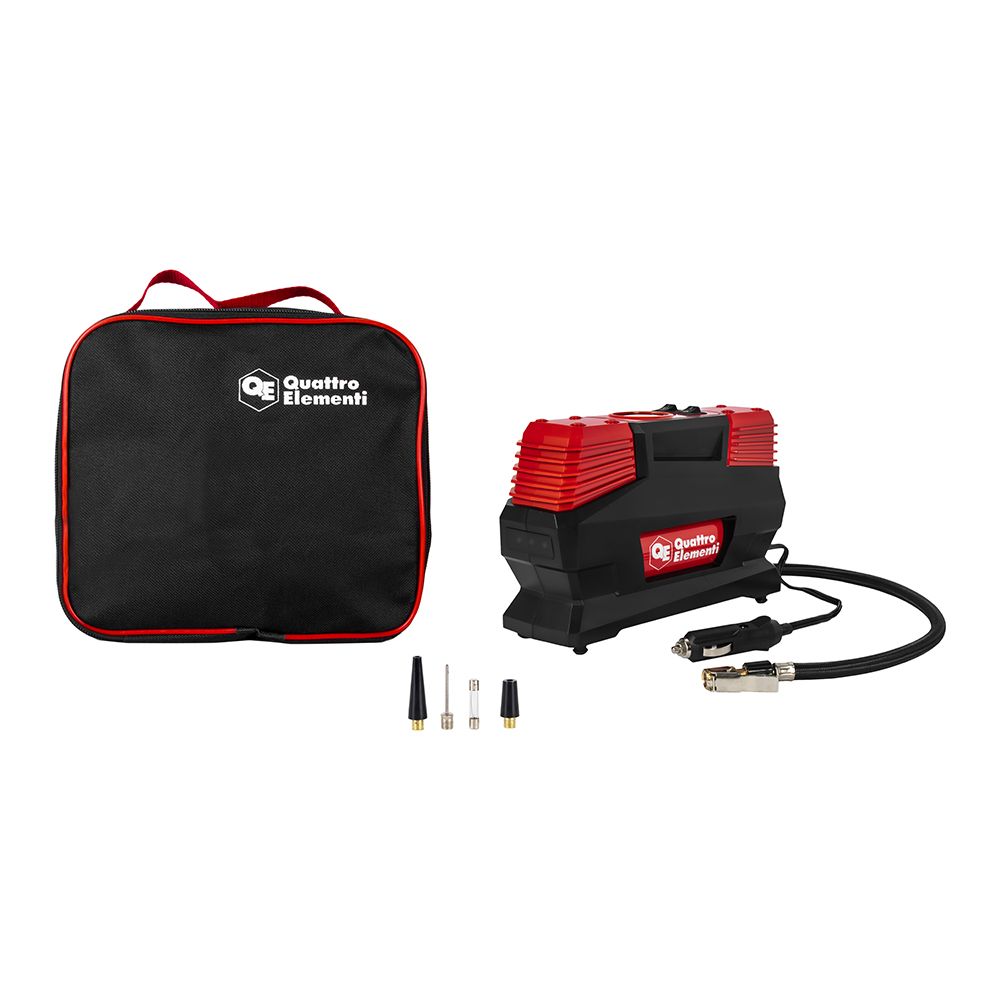 Компрессор автомобильный Smart 55 (12 Вольт, 170 Вт, 10 бар, 55 л/мин, фонарь, сумка) QUATTRO ELEMENTI 