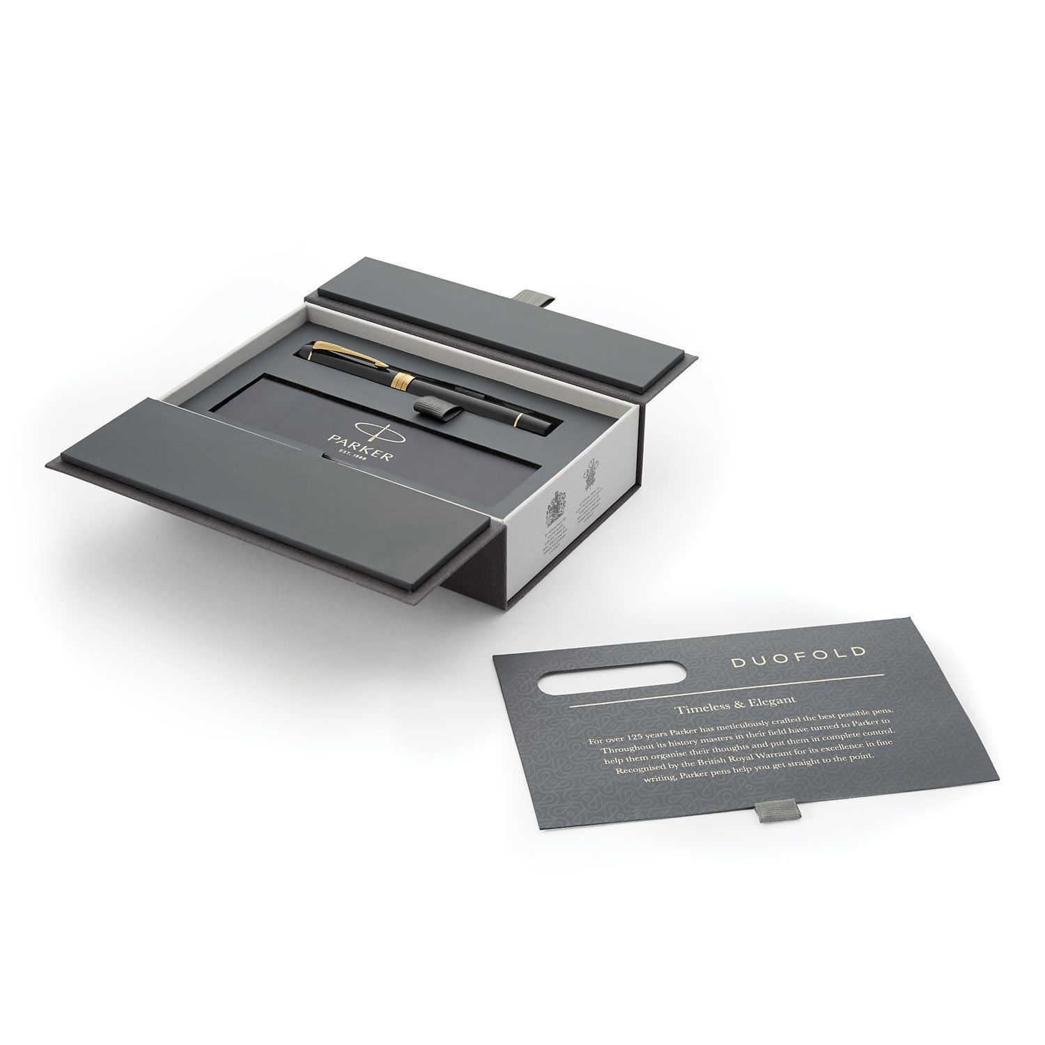 Ручка перьевая PARKER "Duofold Classic Centennial Black GT", корпус черный, позолоченные детали, черная, 1931381